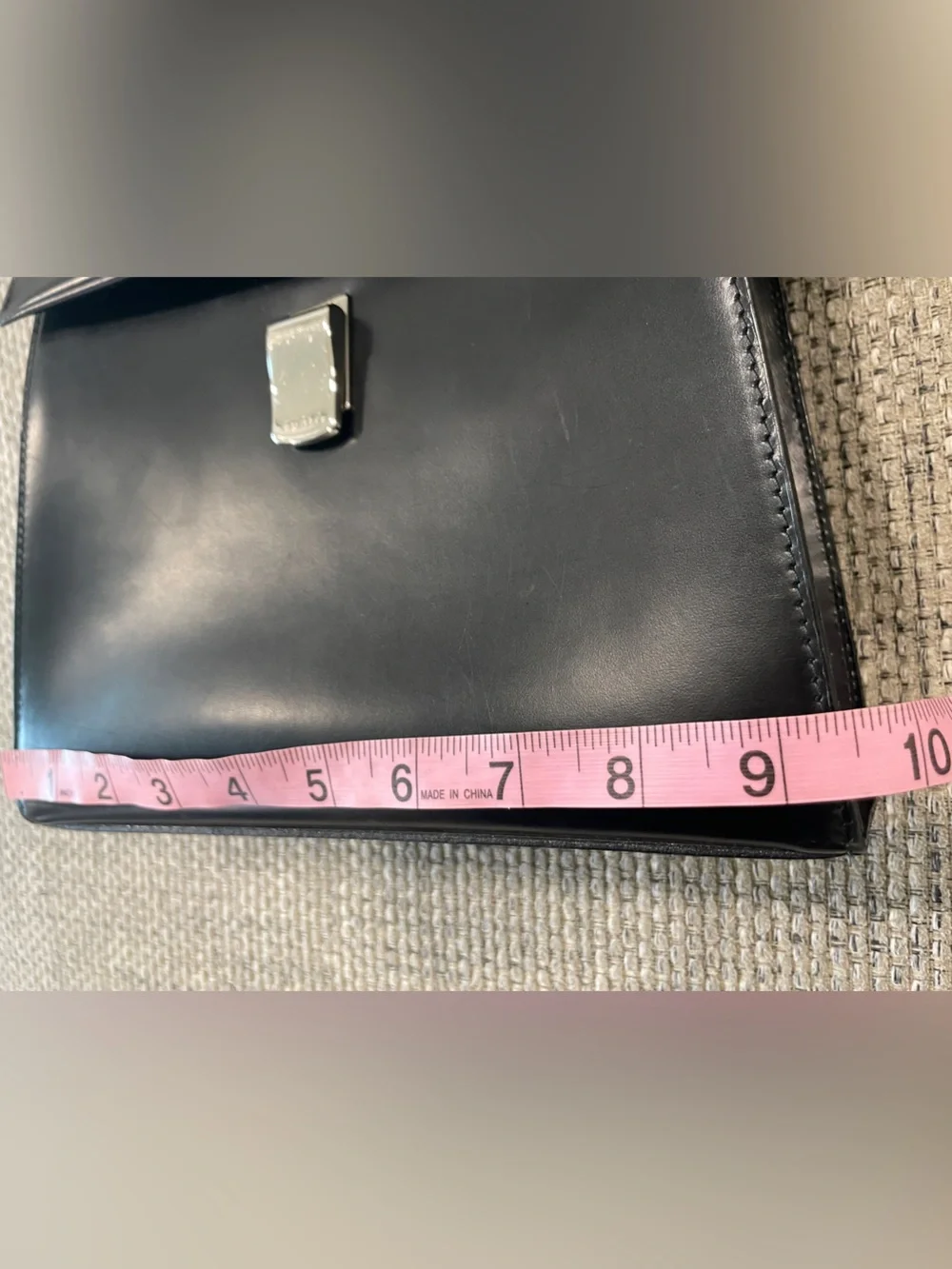 Furla Italy Black Leather Shoulder Bag Vintage Minimalist Structured Handbag